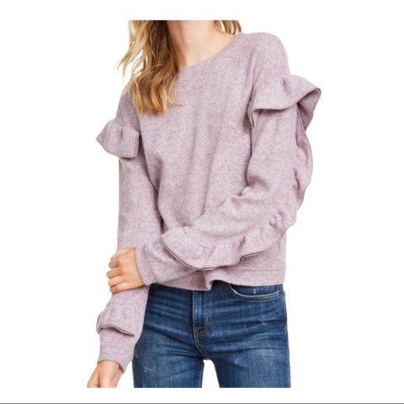 NWT Leyden | Ruffle-Sleeve Sweatshirt - Medium - Picture 2 of 3